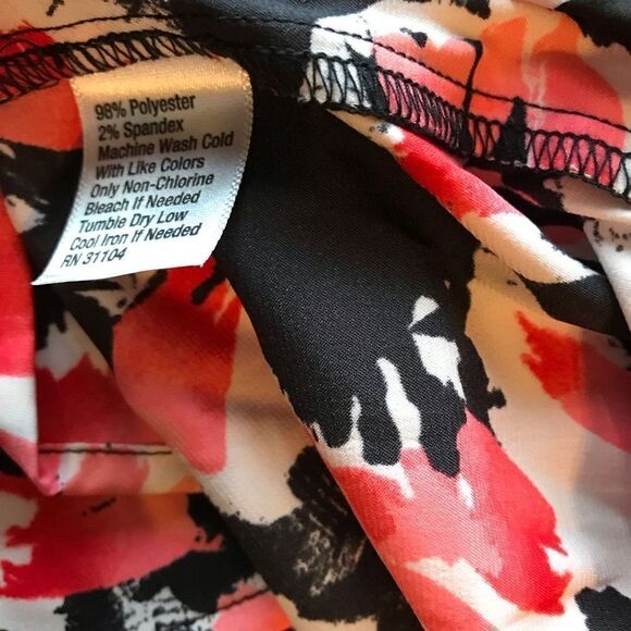 The Limited Plus SZ 2X floral silky feel Blouse Top orange black long sleeve - Picture 5 of 7